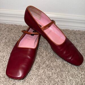 Elegant Burgundy Mary Jane Flats